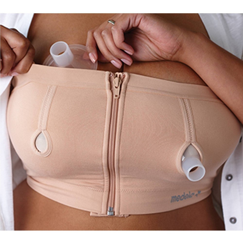 slide 3 of 5, Medela Easy Expression Hands Free Pumping Bustier - Nude L, 1 ct