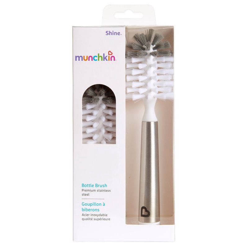 slide 6 of 6, Munchkin Shine Stainless Steel Bottle Brush & Refill Brush Head, 1 ct