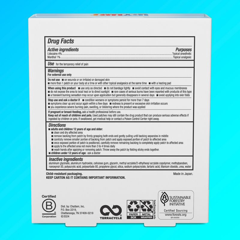 slide 2 of 9, Icy Hot Pain Relief Patch with Lidocaine - 5ct, 5 ct