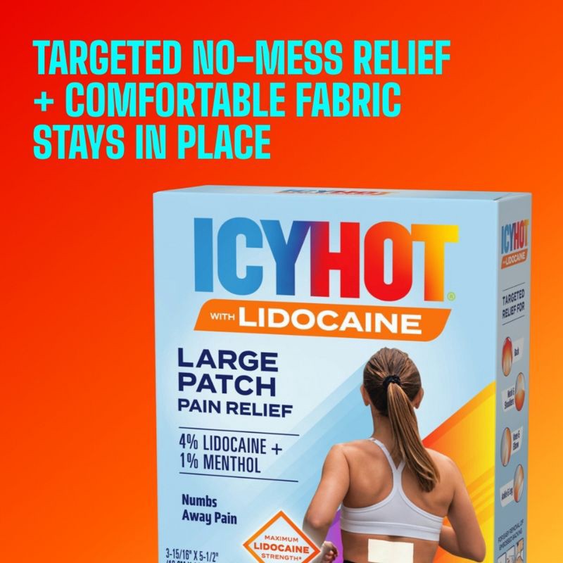 slide 7 of 8, Icy Hot Pain Relief Patch with Lidocaine - 5ct, 5 ct