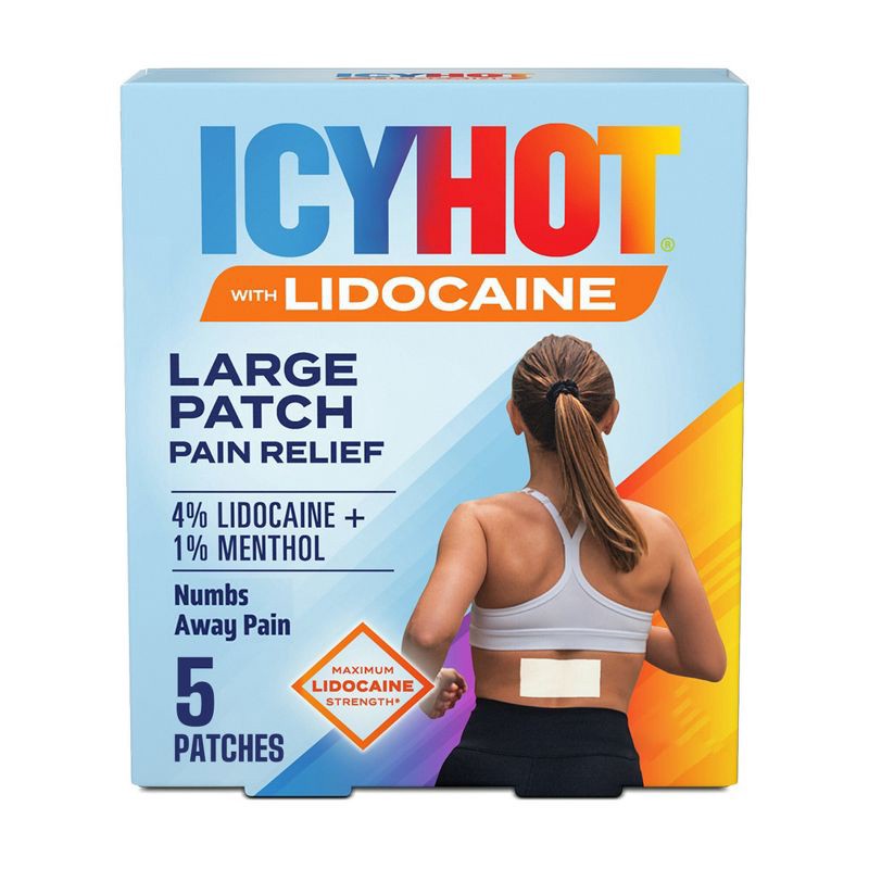 slide 1 of 9, Icy Hot Pain Relief Patch with Lidocaine - 5ct, 5 ct