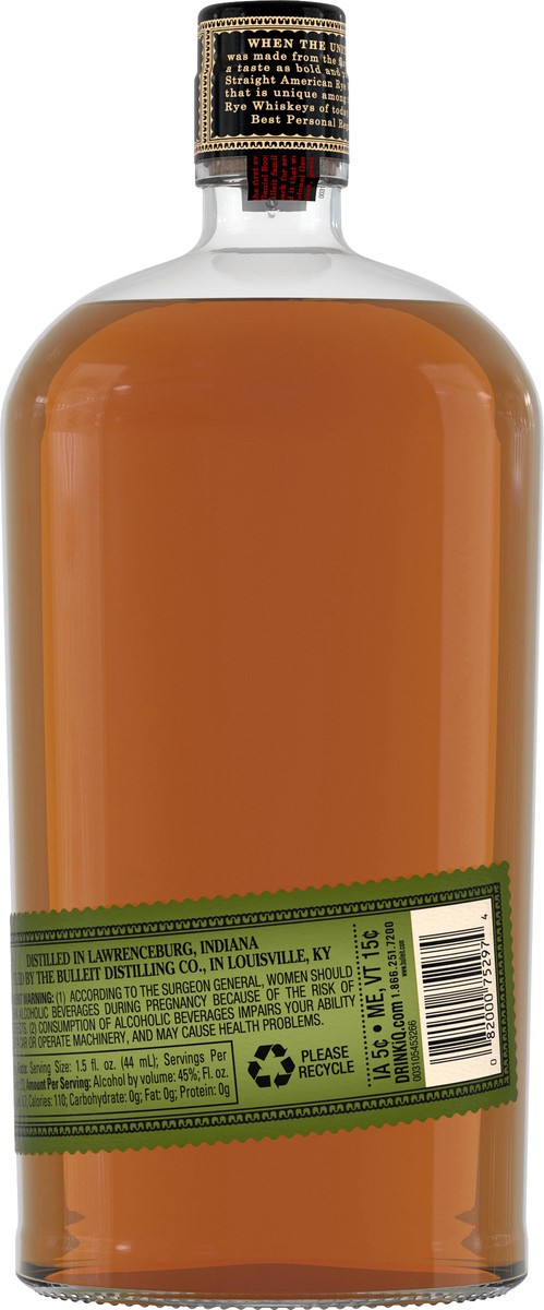 slide 3 of 3, Bulleit 95 Rye Whiskey, 1 L, 1 liter