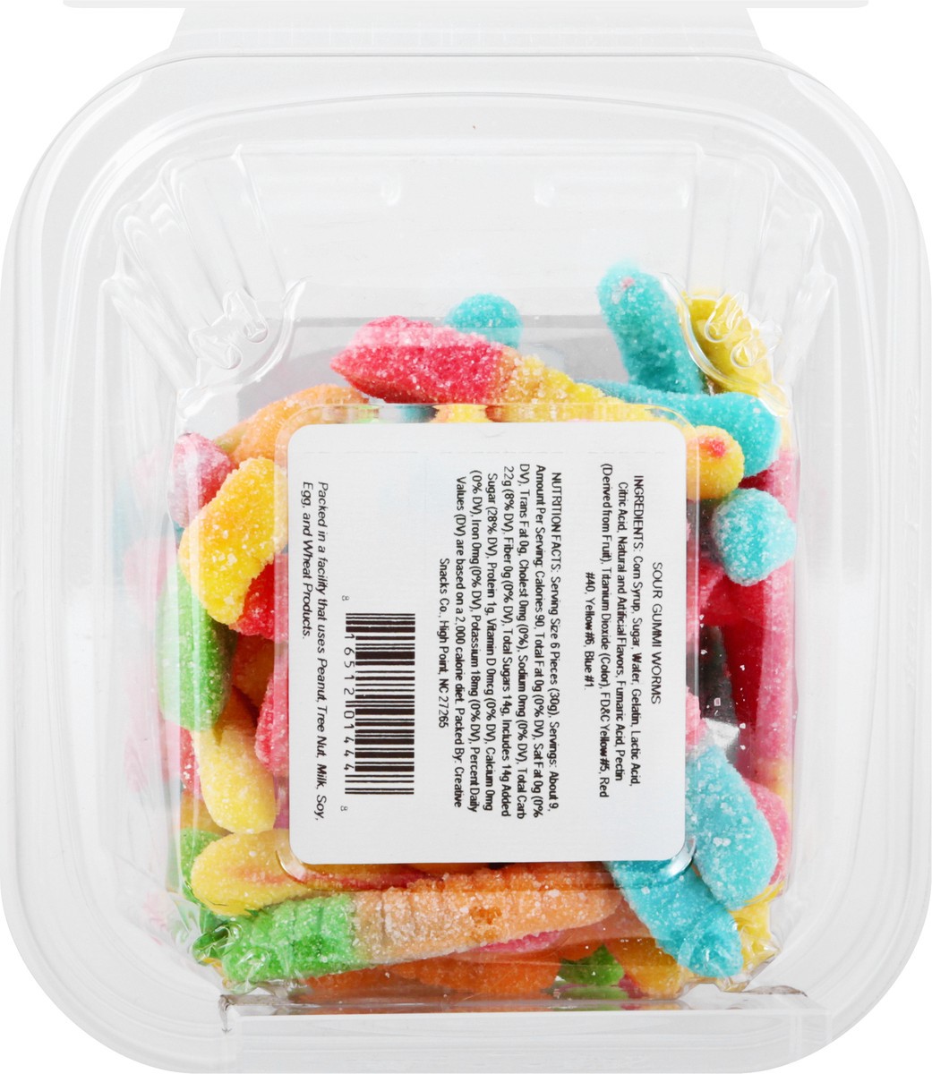 slide 10 of 12, Creative Snacks Sour Gummi Worms 9 oz, 9 oz