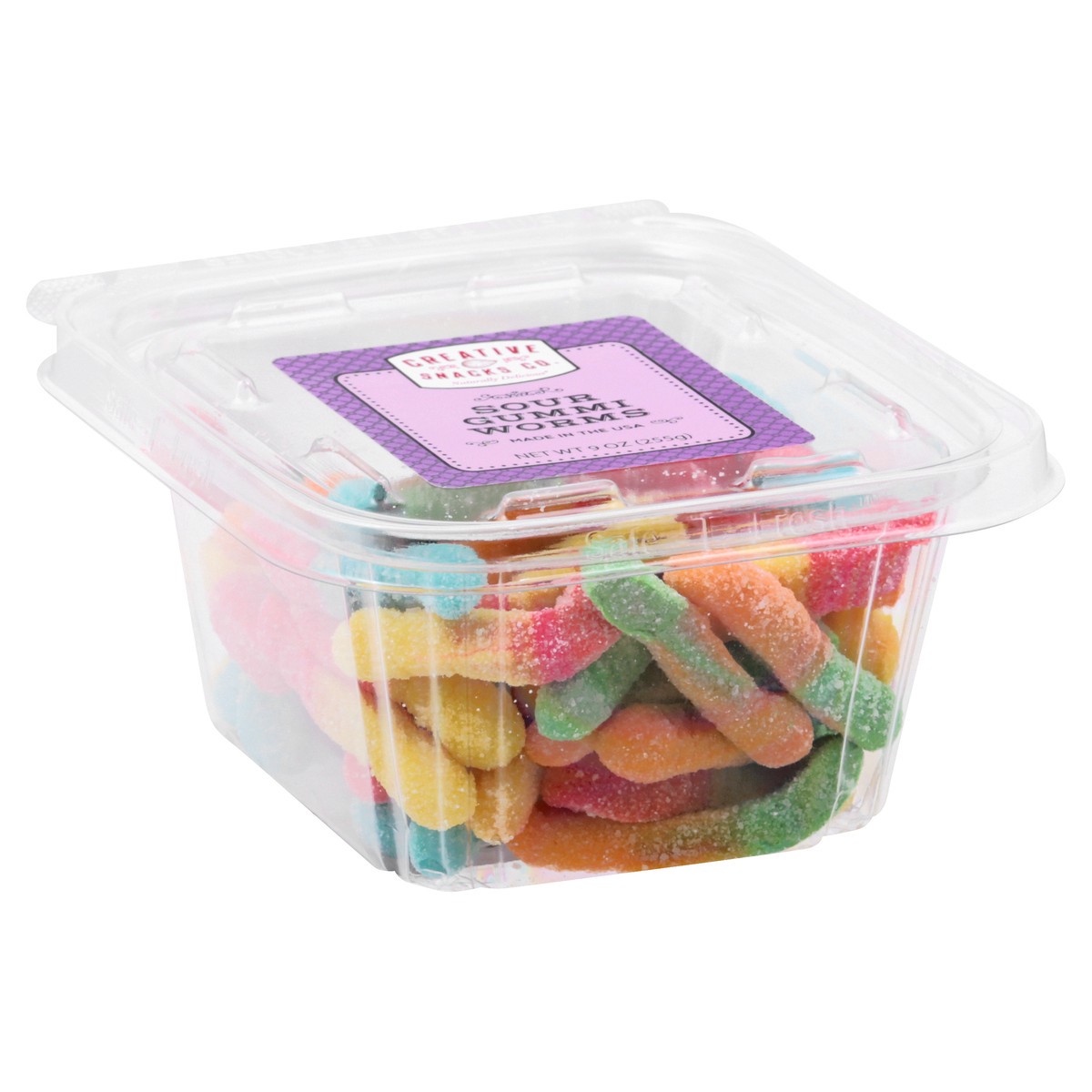 slide 9 of 12, Creative Snacks Sour Gummi Worms 9 oz, 9 oz