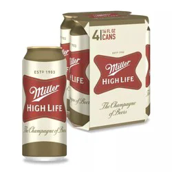 Miller High Life Beer - 4pk/16 fl oz Cans