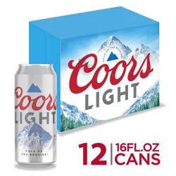 Coors Light Beer - 12pk/16 fl oz Cans