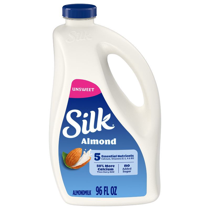 slide 1 of 12, Silk Unsweetened Almond Milk - 96 fl oz, 96 fl oz
