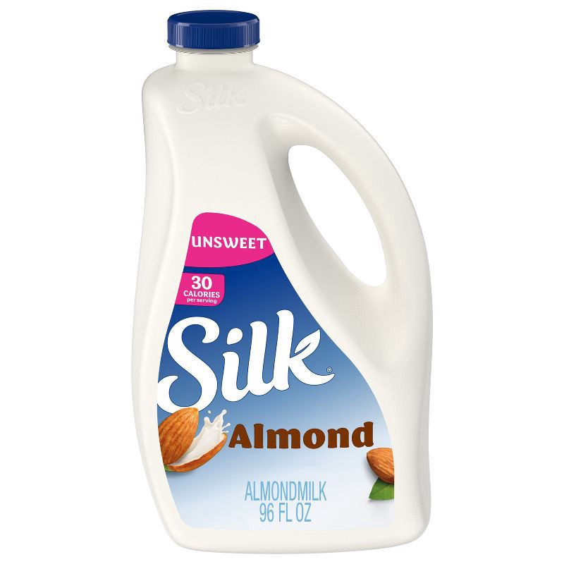 slide 1 of 8, Silk Unsweetened Almond Milk - 96 fl oz, 96 fl oz