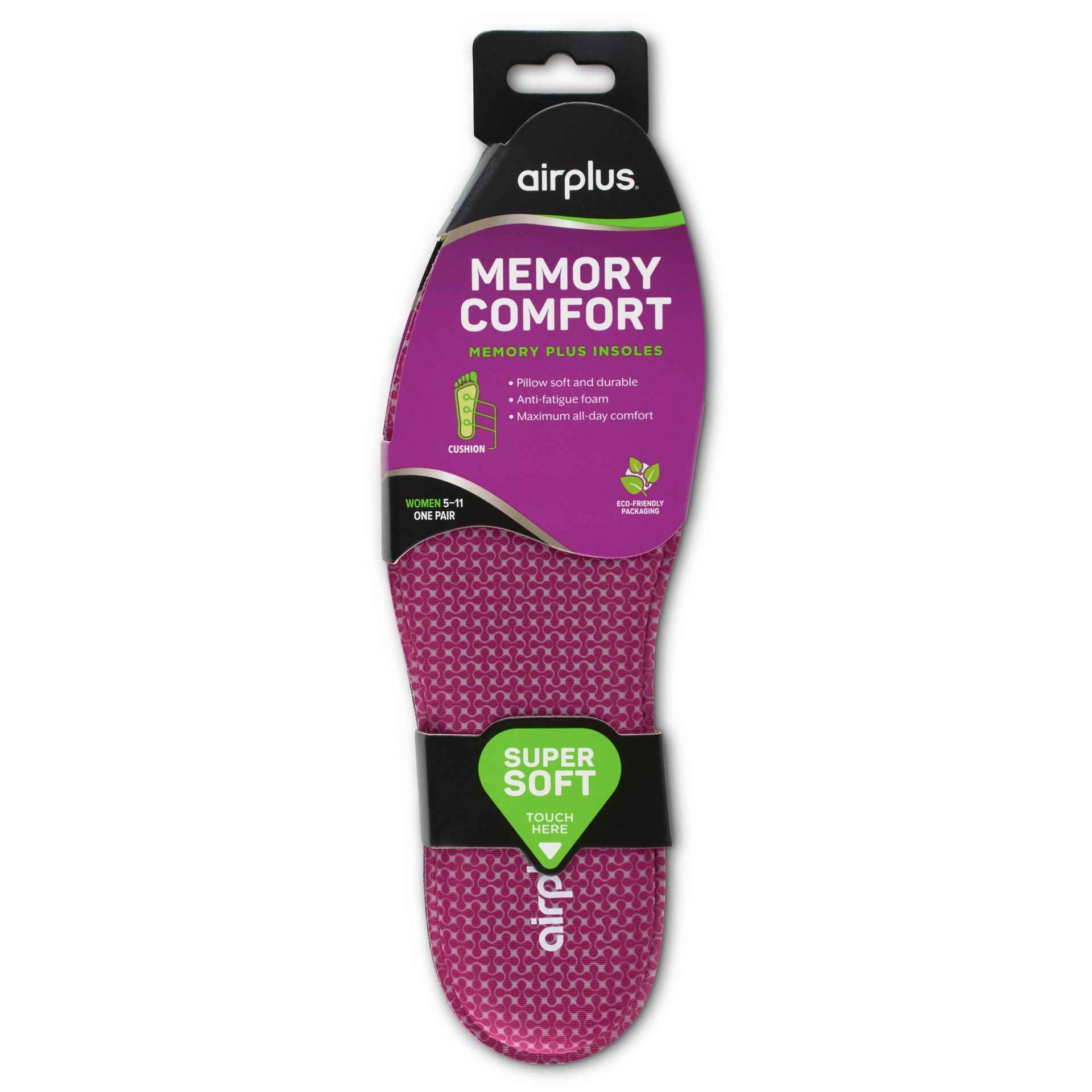 slide 1 of 8, Airplus Memory Plus Insole - Women's, 1 ct