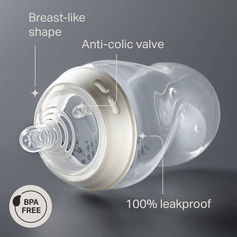 slide 3 of 11, Tommee Tippee Natural Start Slow-Flow Breast-Like Nipple Anti-Colic Baby Bottle - 9oz/6pk, 6 ct; 9 oz
