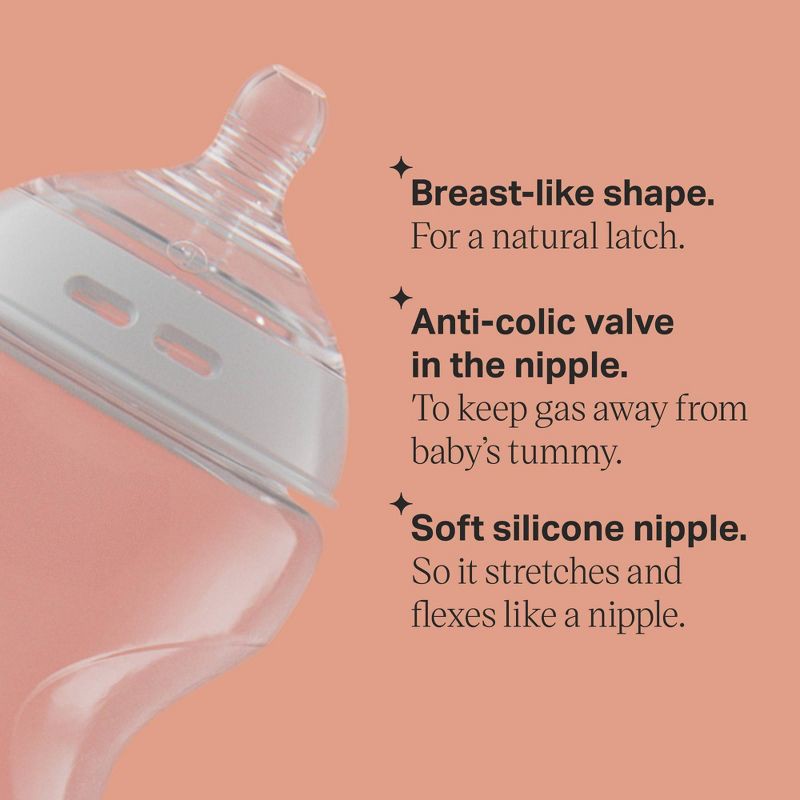 slide 5 of 8, Tommee Tippee Natural Start Slow-Flow Breast-Like Nipple Anti-Colic Baby Bottle - 9oz/6pk, 6 ct; 9 oz