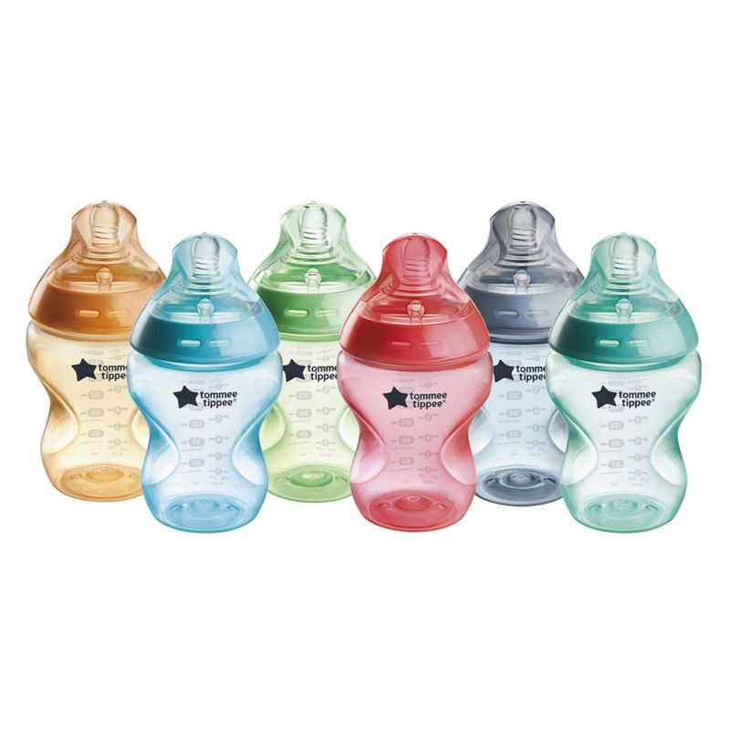 slide 1 of 8, Tommee Tippee Natural Start Slow-Flow Breast-Like Nipple Anti-Colic Baby Bottle - 9oz/6pk, 6 ct; 9 oz