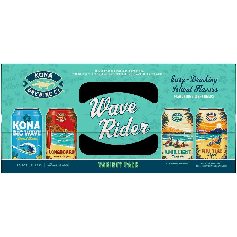 slide 4 of 10, Kona Brewing Co. Kona Liquid Wave Rider Variety Pack - 12pk/12 fl oz Cans, 12 ct; 12 fl oz