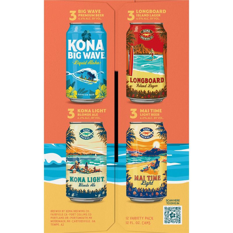 slide 5 of 11, Kona Brewing Co. Kona Liquid Wave Rider Variety Pack - 12pk/12 fl oz Cans, 12 ct; 12 fl oz