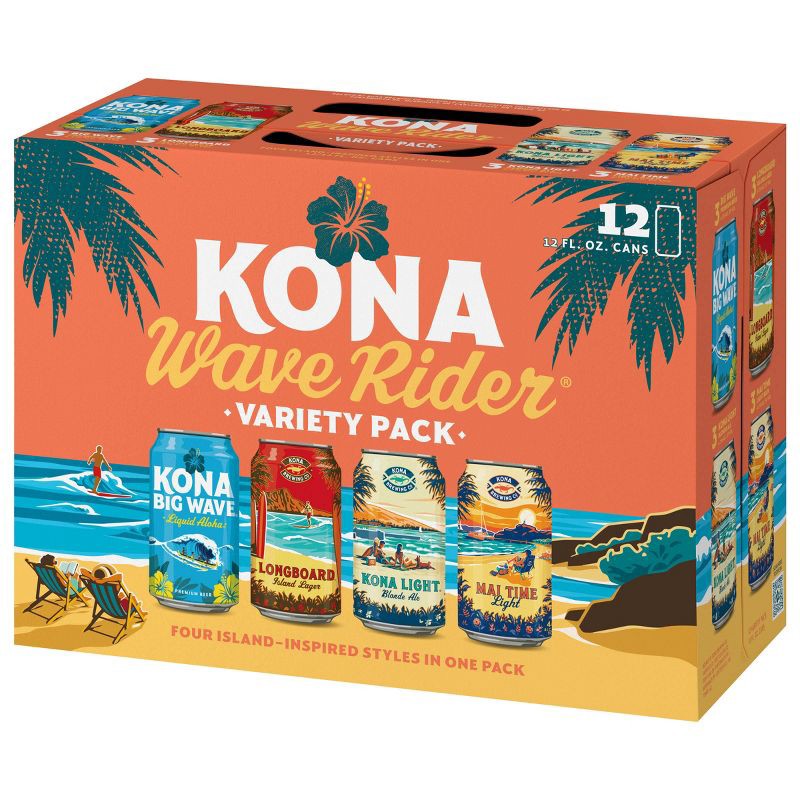 slide 6 of 11, Kona Brewing Co. Kona Liquid Wave Rider Variety Pack - 12pk/12 fl oz Cans, 12 ct; 12 fl oz