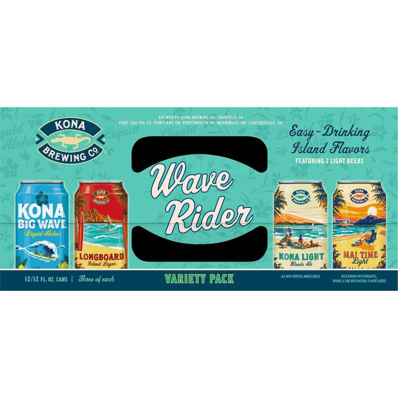 slide 6 of 10, Kona Brewing Co. Kona Liquid Wave Rider Variety Pack - 12pk/12 fl oz Cans, 12 ct; 12 fl oz