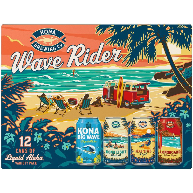 slide 7 of 10, Kona Brewing Co. Kona Liquid Wave Rider Variety Pack - 12pk/12 fl oz Cans, 12 ct; 12 fl oz