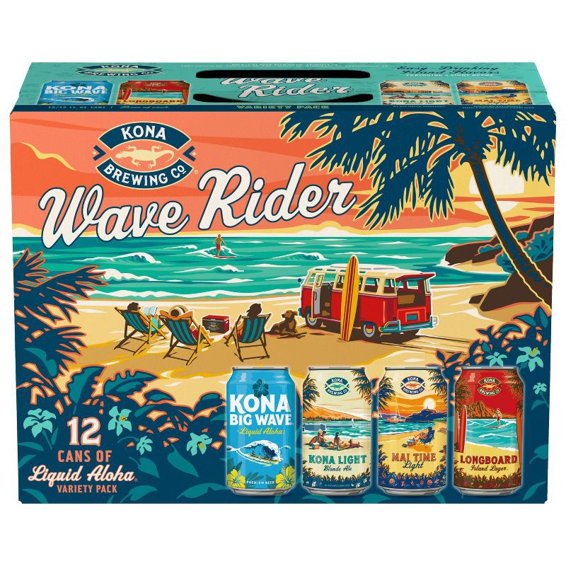 slide 10 of 10, Kona Brewing Co. Kona Liquid Wave Rider Variety Pack - 12pk/12 fl oz Cans, 12 ct; 12 fl oz