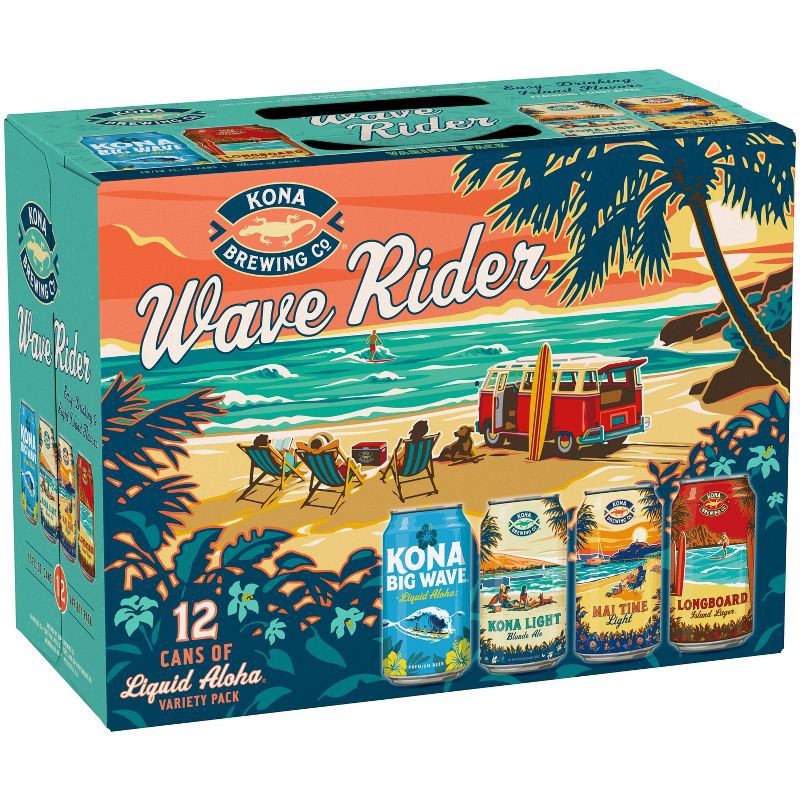 slide 1 of 10, Kona Brewing Co. Kona Liquid Wave Rider Variety Pack - 12pk/12 fl oz Cans, 12 ct; 12 fl oz