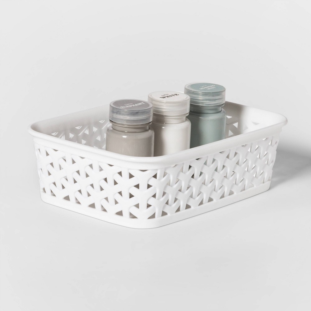 slide 2 of 3, Y-Weave Mini Decorative Storage Basket White - Room Essentials, 1 ct