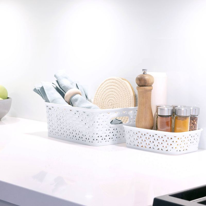 Y-Weave Small Decorative Storage Basket White - Brightroom™