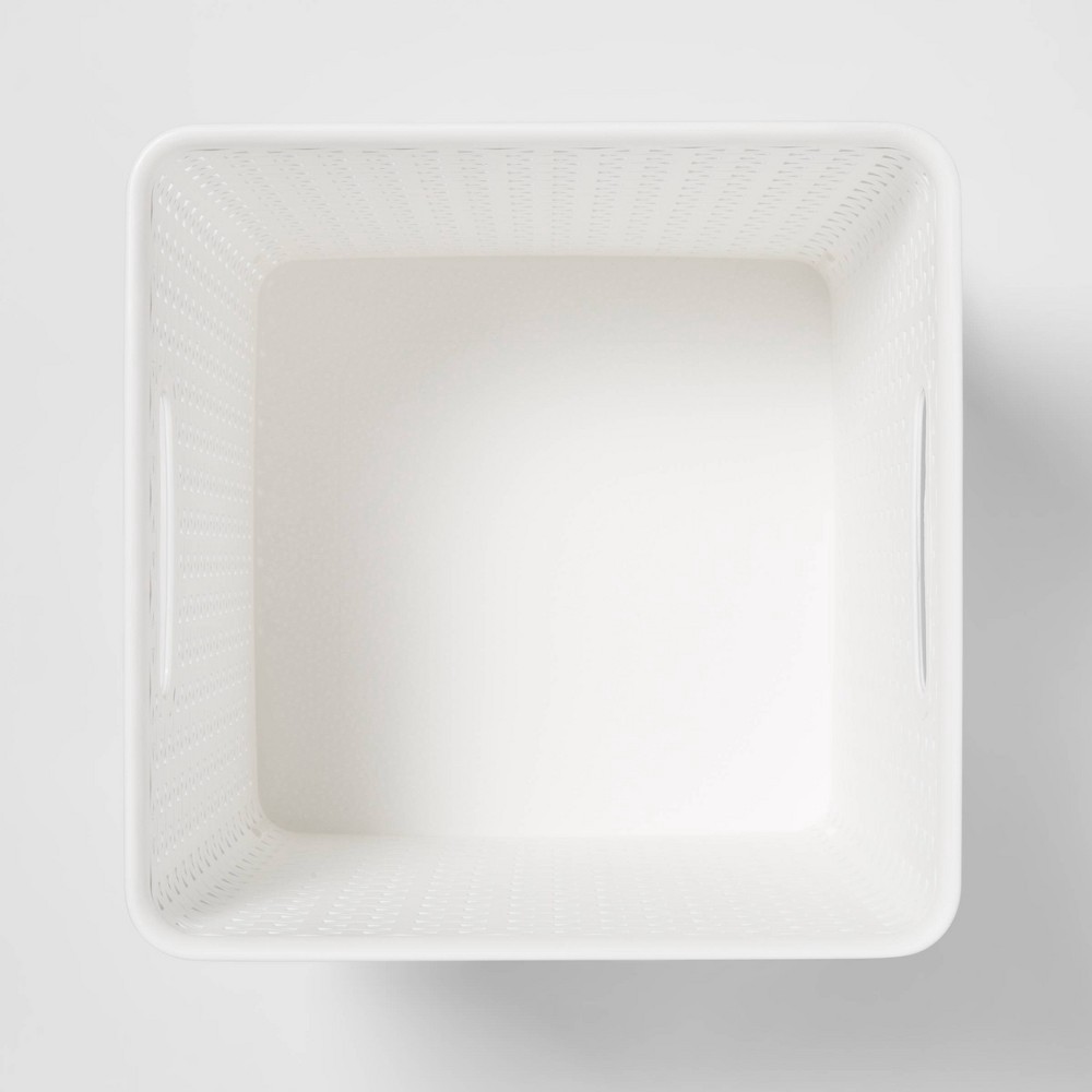 slide 3 of 3, Y-Weave 11" Cube Decorative Storage Basket White - Room Essentials, 1 ct