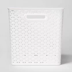 Y-Weave 11" Cube Decorative Storage Basket White - Room Essentials