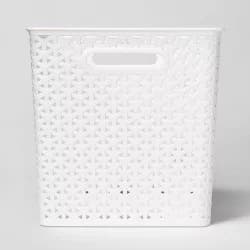 Y-Weave 11" Cube Decorative Storage Basket White - Room Essentials