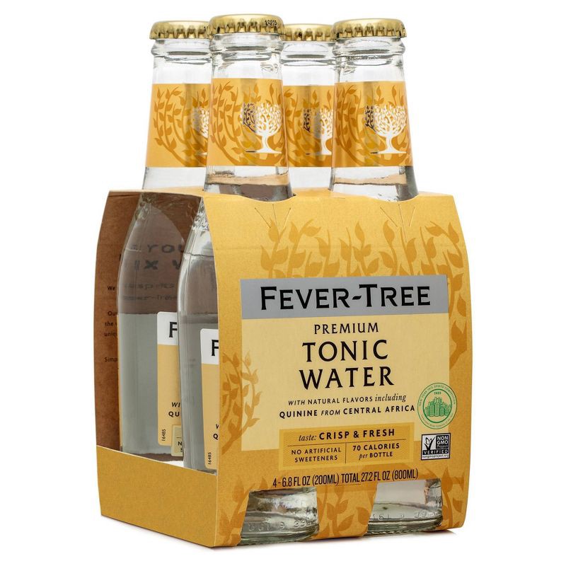 slide 4 of 6, Fever-Tree Premium Indian Tonic Water Bottles - 4pk/200ml, 4 ct; 200 ml