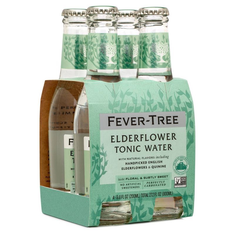 slide 3 of 6, Fever-Tree Elderflower Tonic Water Bottles - 4pk/200ml, 4 ct; 200 ml