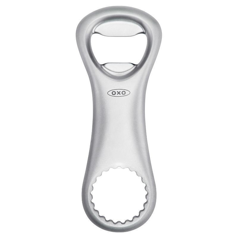 slide 2 of 4, OXO Die Cast Bottle Opener Silver: Zinc Kitchen Tool, Dishwasher-Safe, Metallic Finish, Beer & Wine Accessory, 1 ct