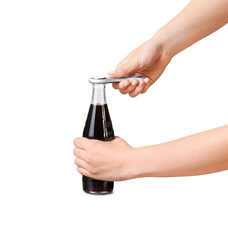 slide 3 of 4, OXO Die Cast Bottle Opener Silver: Zinc Kitchen Tool, Dishwasher-Safe, Metallic Finish, Beer & Wine Accessory, 1 ct