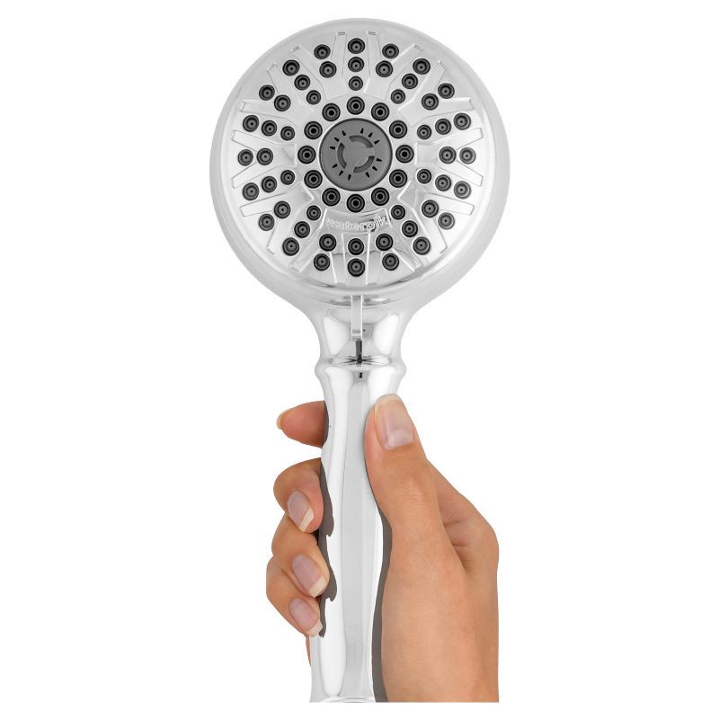 slide 6 of 6, PowerSpray Combination Shower Head 8+1 dual-mode Chrome - Waterpik: EPA WaterSense, 1.8 GPM, 5ft Hose, 5 ft