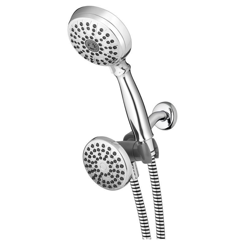 slide 1 of 6, PowerSpray Combination Shower Head 8+1 dual-mode Chrome - Waterpik: EPA WaterSense, 1.8 GPM, 5ft Hose, 5 ft