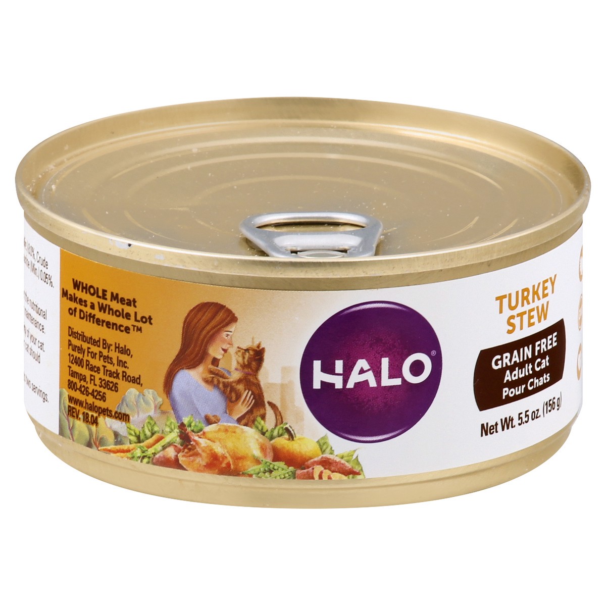 slide 2 of 9, Halo Grain Free Adult Turkey Stew Cat Food 5.5 oz, 5.5 oz
