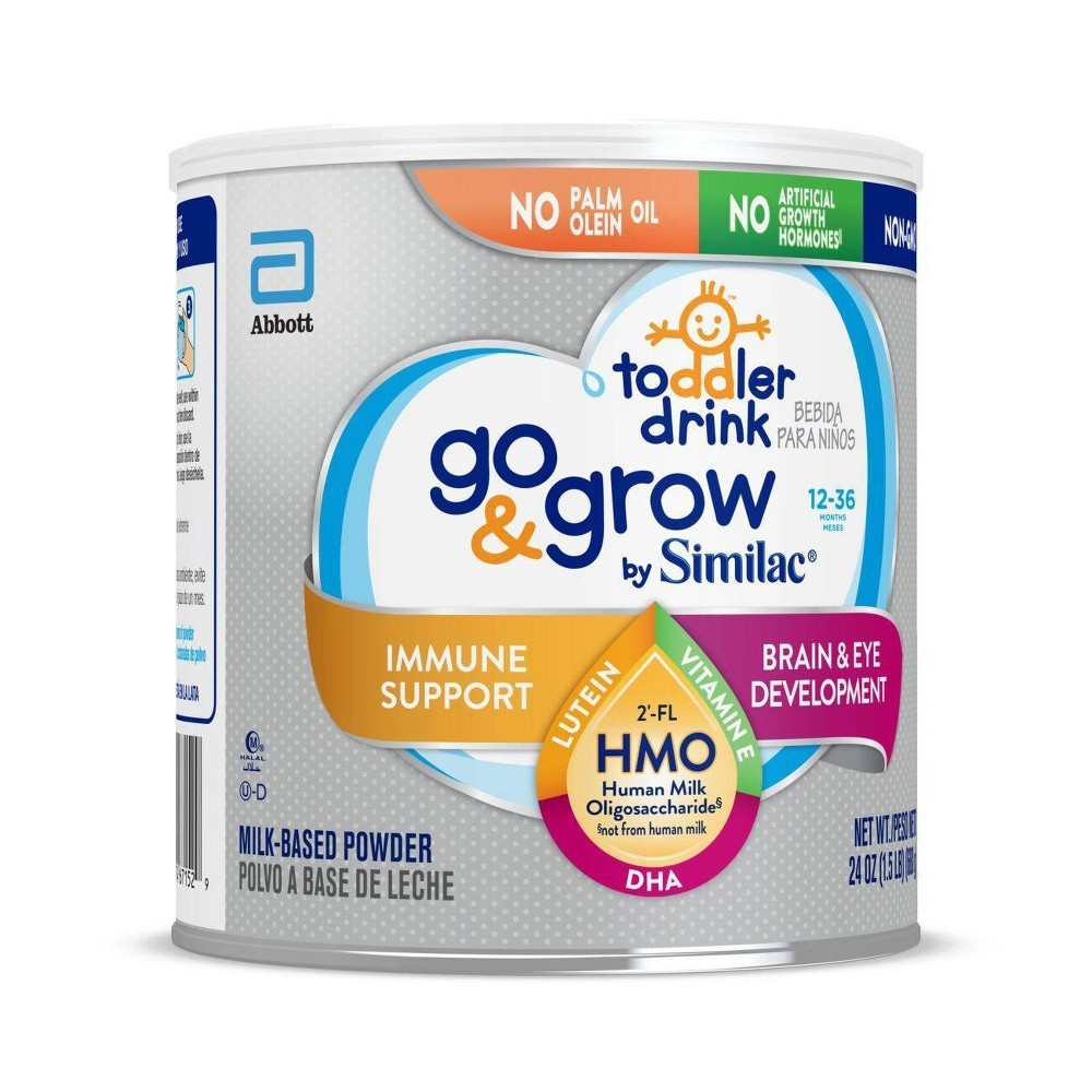 slide 3 of 6, Similac Go & Grow Non-GMO Powder Toddler Formula, 24 oz