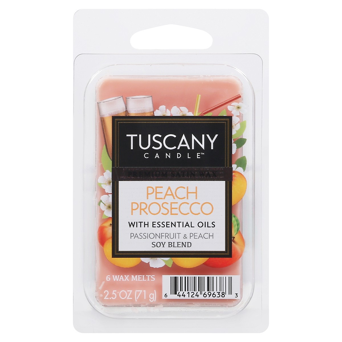 slide 1 of 12, Tuscany Candle Peach Prosecco Passionfruit & Peach Wax Melts 6 ea, 2.5 oz