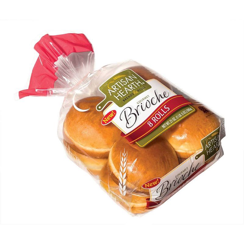 slide 2 of 4, Village Hearth Artisan Hearth Brioche Rolls - 21oz/8ct, 21 oz, 8 ct