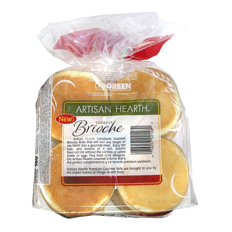 slide 3 of 4, Village Hearth Artisan Hearth Brioche Rolls - 21oz/8ct, 21 oz, 8 ct