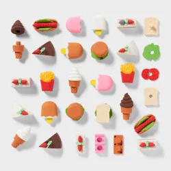 24ct Food Eraser - Spritz™: Fun & Cute Novelty Erasers for Kids, Multicolored Stationery Set
