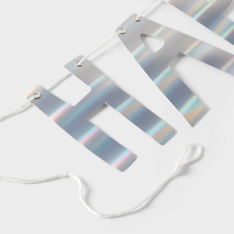 slide 3 of 4, Iridescent Happy Birthday Party Banner - Spritz™, 1 ct
