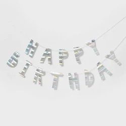 Iridescent Happy Birthday Party Banner - Spritz™
