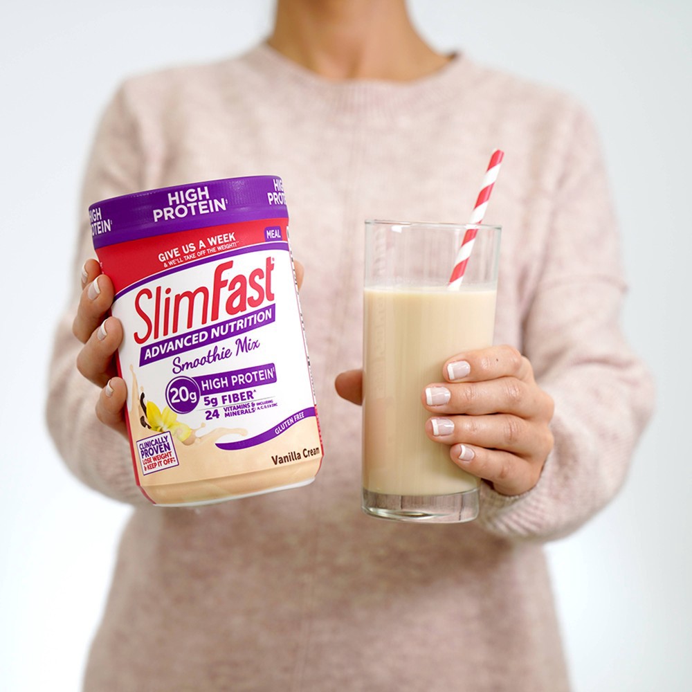 slide 3 of 5, SlimFast Advanced Nutrition High Protein Smoothie Mix - Vanilla Cream - 11.01oz, 11.01 oz