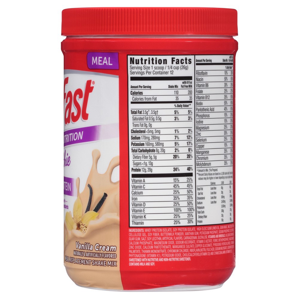 slide 5 of 5, SlimFast Advanced Nutrition High Protein Smoothie Mix - Vanilla Cream - 11.01oz, 11.01 oz