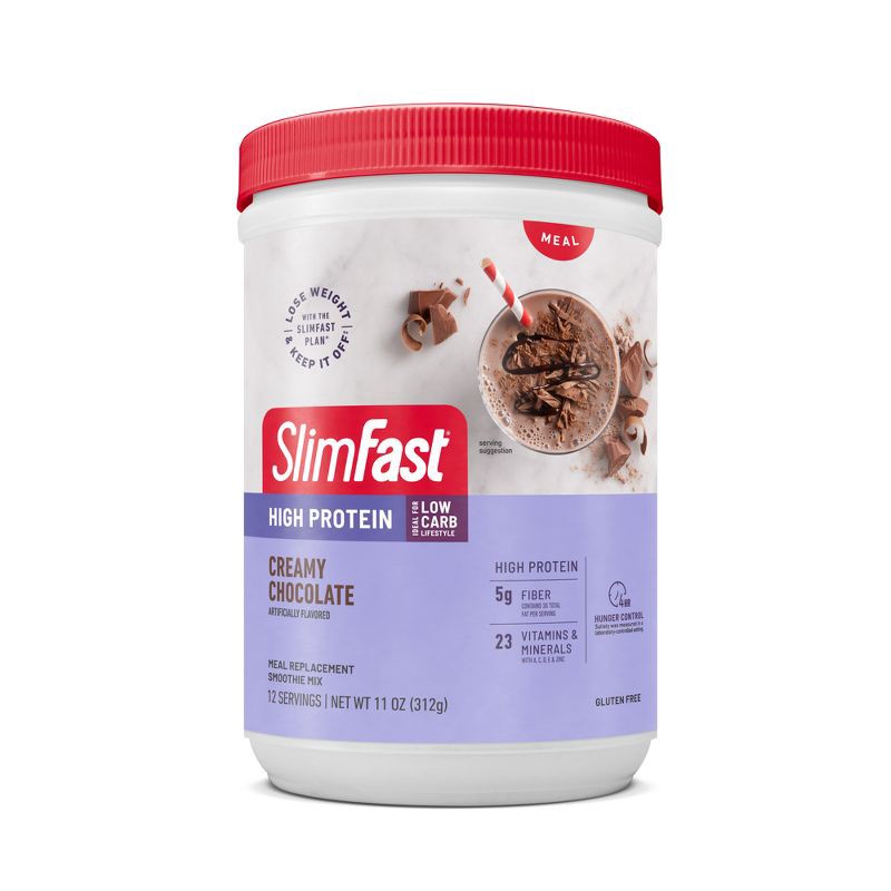 slide 1 of 1, SlimFast Advanced Nutrition High Protein Smoothie Mix - Creamy Chocolate - 11.01oz, 11.01 oz