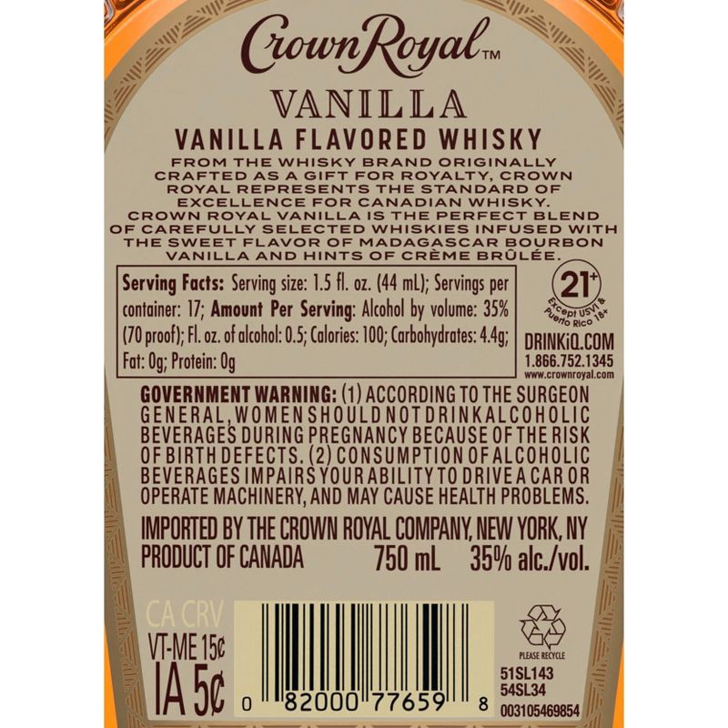 slide 8 of 10, Crown Royal Vanilla Flavored Whisky - 750ml Bottle, 750 ml