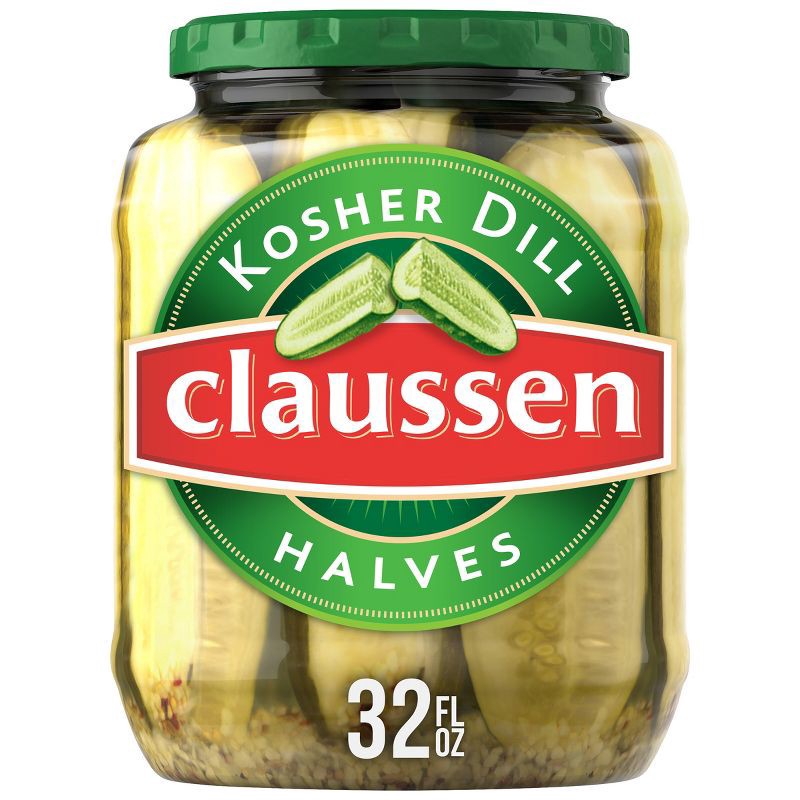slide 1 of 11, Claussen Halves Kosher Dill - 32oz, 32 oz