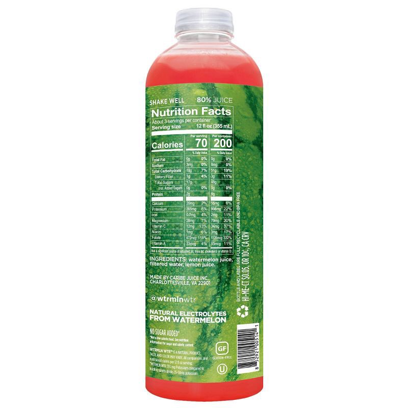 slide 3 of 6, WTRMLN WTR Hydration Cold Pressed Juiced Watermelon Water - 1L, 1 liter