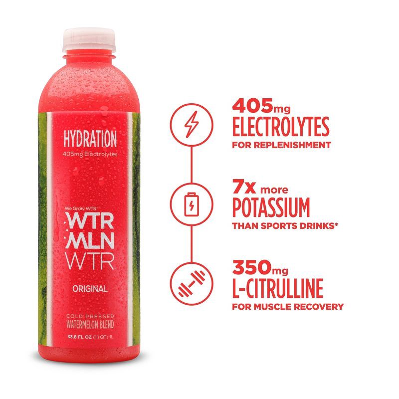 slide 4 of 6, WTRMLN WTR Hydration Cold Pressed Juiced Watermelon Water - 1L, 1 liter