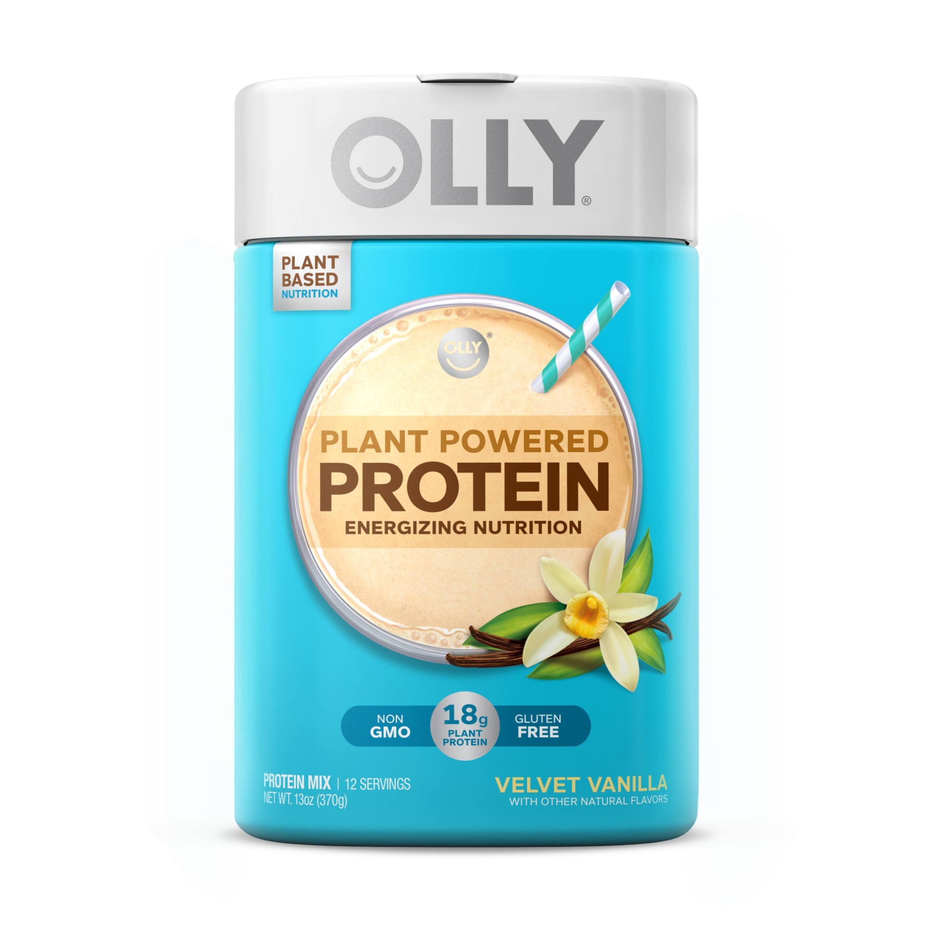 slide 1 of 4, OLLY Plant Powered Vegan Protein Mix - Vanilla, 13 oz